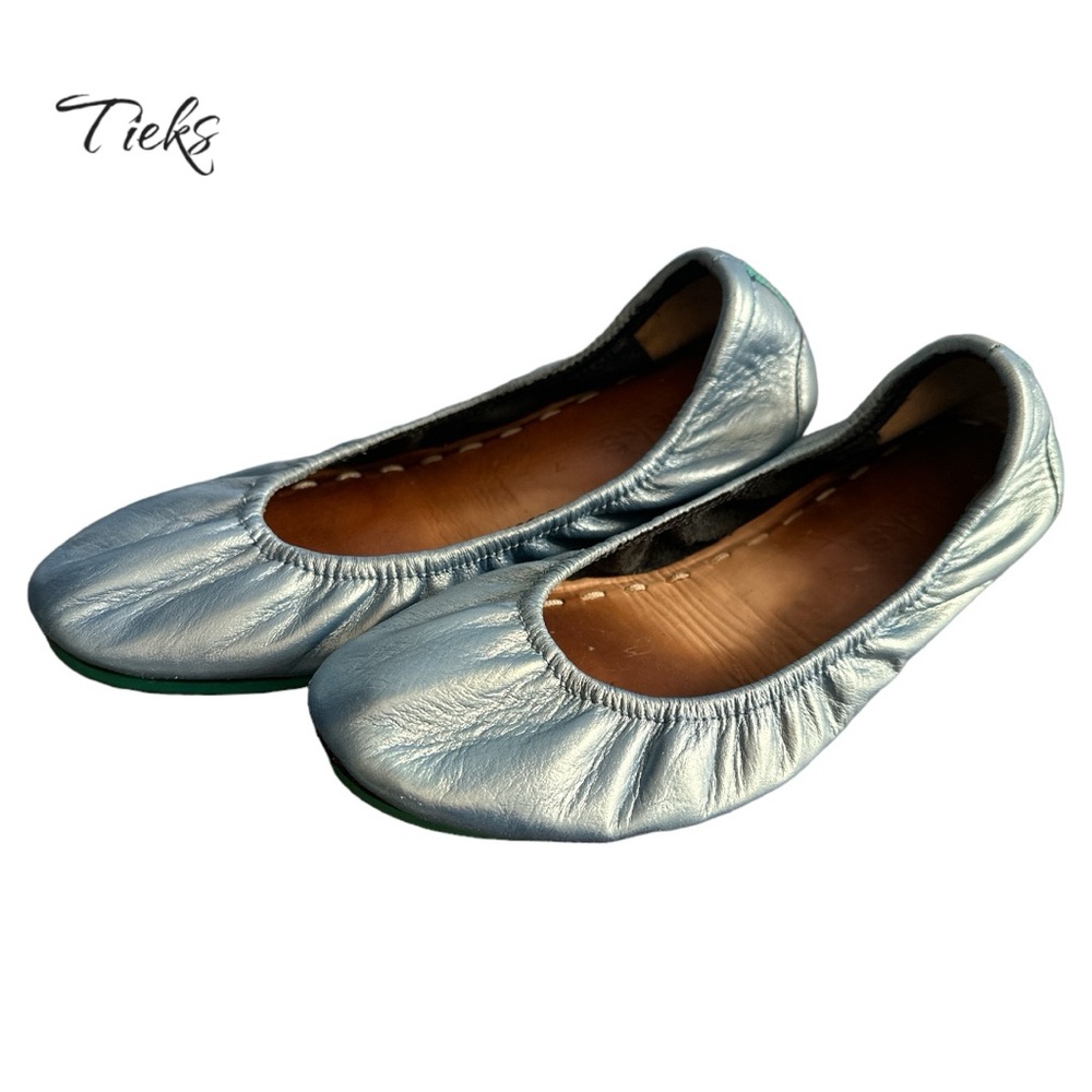 Tieks by Gavrieli Custom “Frozen” Light Blue Shimmer Size 7